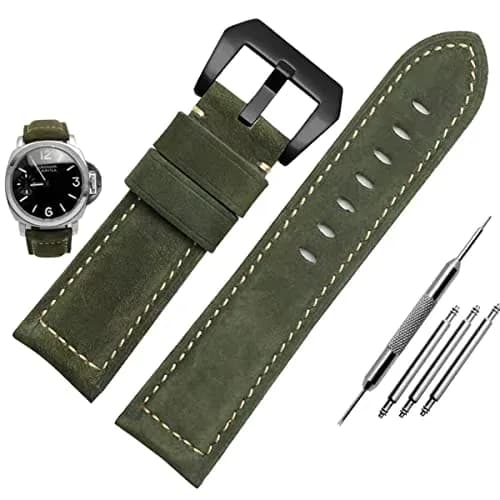 Niziruoup 24mm Leather Watch Band Vintage Genuine Leather Compatible with Panerai Men thumbnail 1