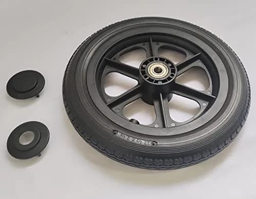 ComsenMed 12-inch Rear Wheel 30.48cm (12.5 x 2.25 inches) | Puncture-Proof Solid Urethane Foam Tire with Bearings thumbnail 1