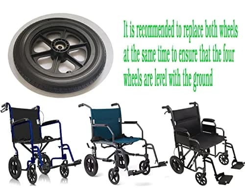 ComsenMed 12-inch Rear Wheel 30.48cm (12.5 x 2.25 inches) | Puncture-Proof Solid Urethane Foam Tire with Bearings thumbnail 5