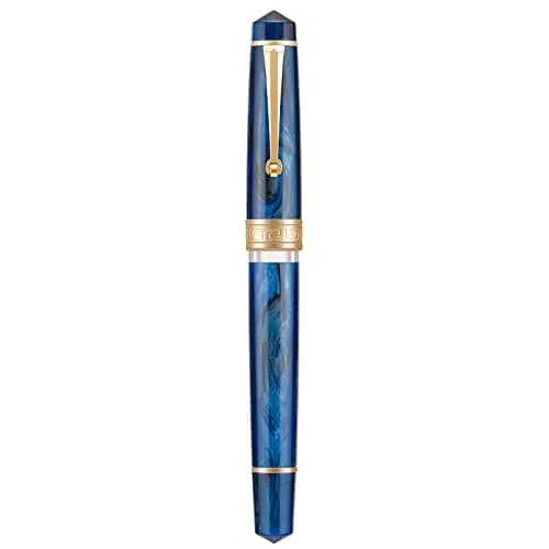 Asvine P20 Piston Fountain Pen Galaxy Blue Resin, Iridium Extra Fine Nib Gold Trim with Case Set | Smooth Writer thumbnail 2