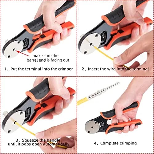 GIANNEER Deutsch Crimp Tool Closed Barrel Crimper 14-18 AWG | Precise, Durable, Automotive Use thumbnail 2