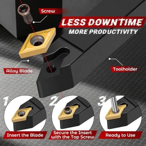 Joogto Indexable Lathe Turning Tool Kit 21Pcs | Precision Machining Set for Professionals & DIY thumbnail 7