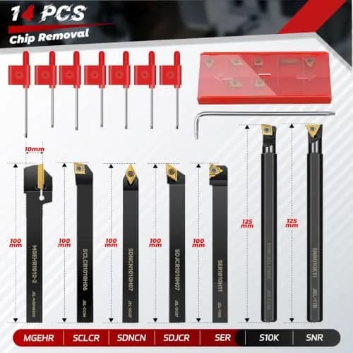 Joogto Indexable Lathe Turning Tool Kit 21Pcs | Precision Machining Set for Professionals & DIY thumbnail 3