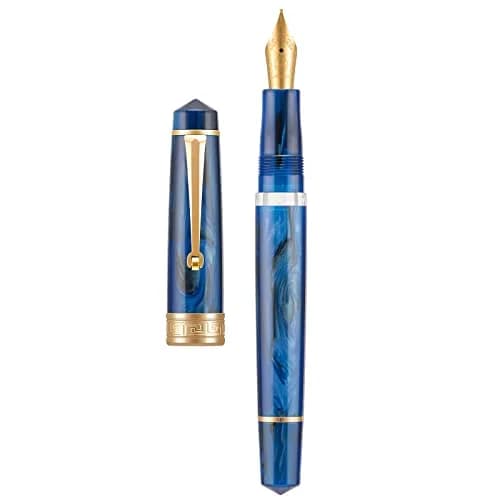 Asvine P20 Galaxy Blue Fountain Pen Piston Filling, Fine Point Smooth Writer with Gift Case | 0.5mm Nib - main product image