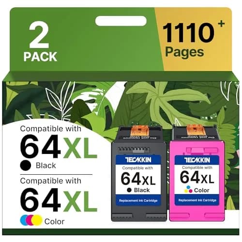 TECKKIN 64XL Ink Cartridges Combo Pack for HP Ink 64XL | High Page Yield & Bright Prints thumbnail 1
