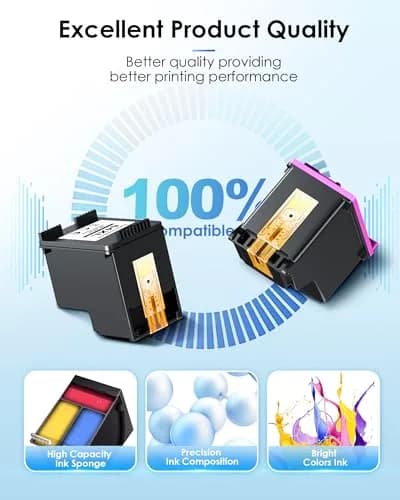 TECKKIN 64XL Ink Cartridges Combo Pack for HP Ink 64XL | High Page Yield & Bright Prints thumbnail 5