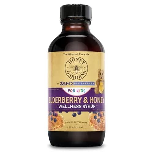 ZAND Elderberry & Honey Syrup 4 Fl Oz | Organic Raw Elderberry & Echinacea for Kids thumbnail 1