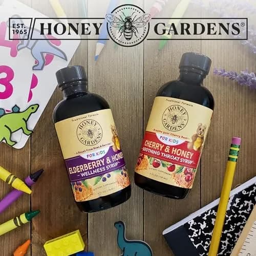 ZAND Honey Gardens Kids Cherry & Honey Throat Syrup | Herbal Raw Honey Formula for Kids, 24 Servings, 4 FL Oz thumbnail 7