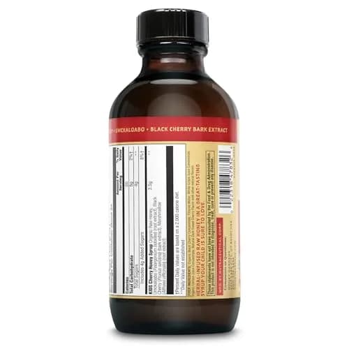 ZAND Honey Gardens Kids Cherry & Honey Throat Syrup | Herbal Raw Honey Formula for Kids, 24 Servings, 4 FL Oz thumbnail 3