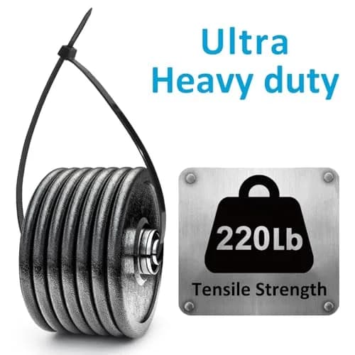 ANOSON Heavy Duty Cable Ties 24 inch | 220 lb Tensile Strength, 250 Pack, Black thumbnail 4