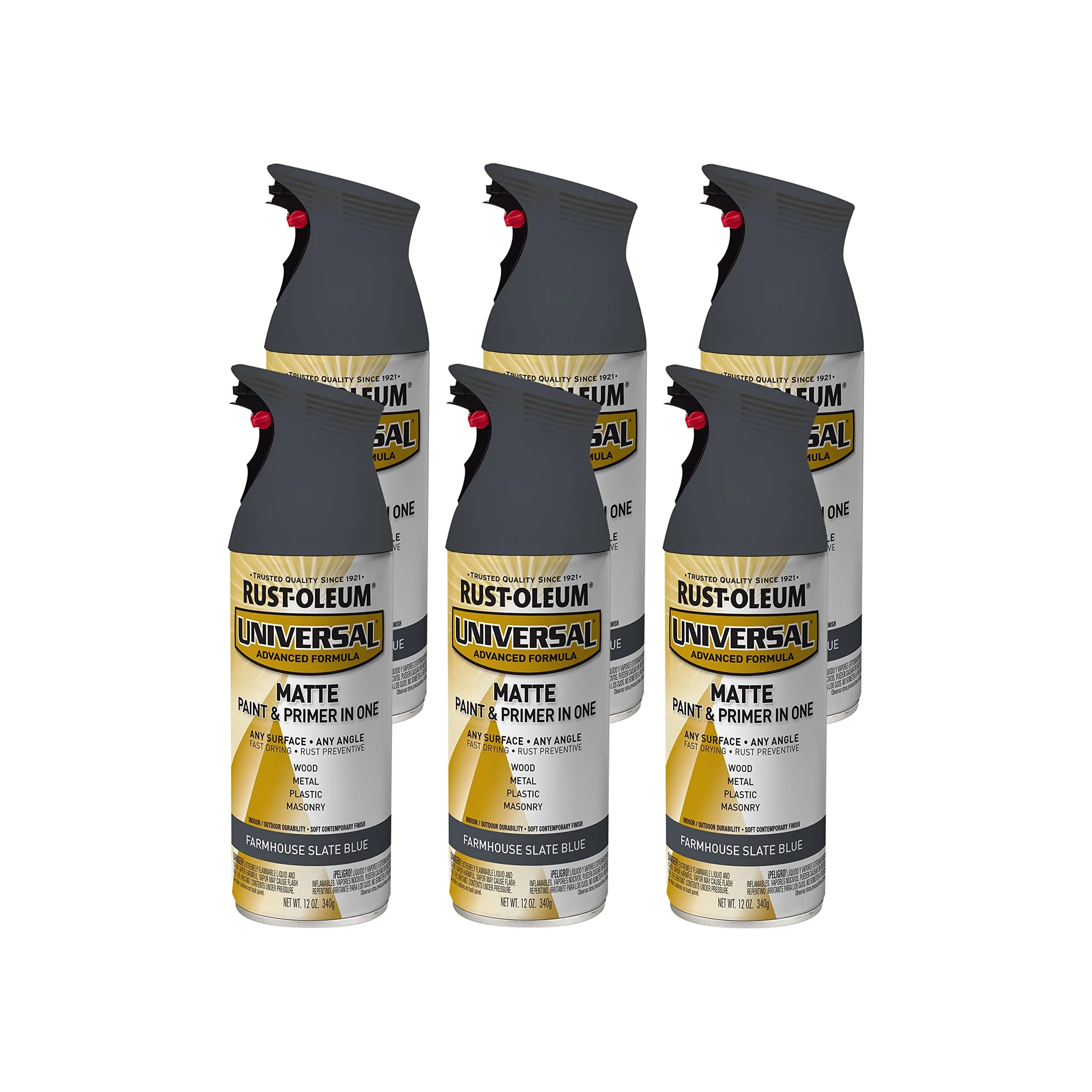 Rust-Oleum Universal Farmhouse Slate Blue Matte All Surface Topcoat Spray - 12 oz (Pack of 6) - main product image