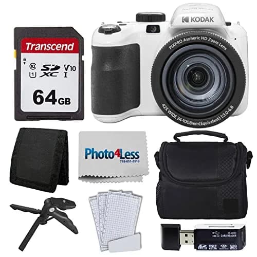 Kodak PIXPRO AZ425 Digital Camera with 42x Optical Zoom, 20MP CCD Sensor, 64GB Card & Accessories (White) thumbnail 1