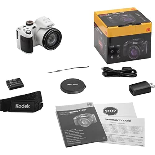 Kodak PIXPRO AZ425 Digital Camera with 42x Optical Zoom, 20MP CCD Sensor, 64GB Card & Accessories (White) thumbnail 7