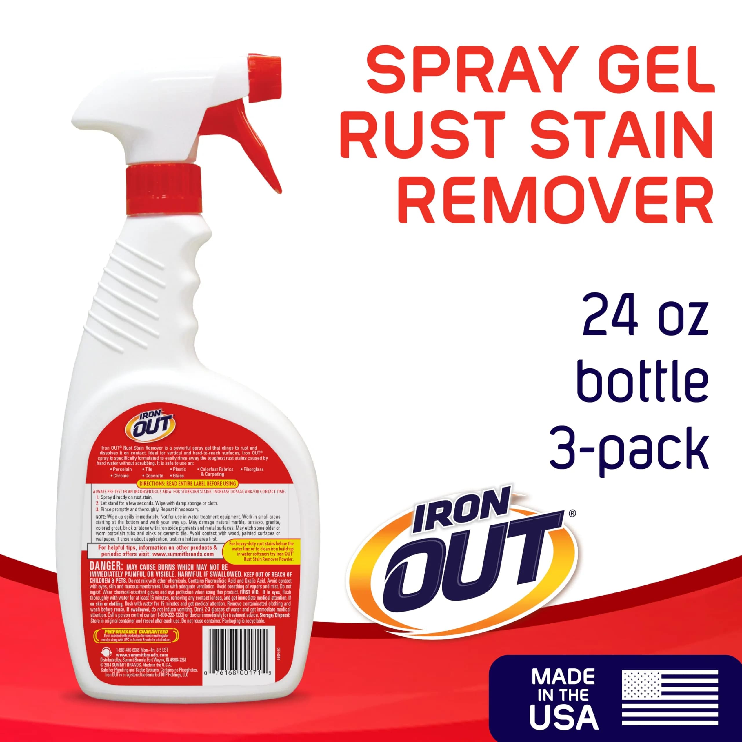 IRON OUT Rust Stain Remover Spray Gel 2.27 kg (72 Fl Oz) | No-Scrub Cleaner for Vertical Surfaces - view 2