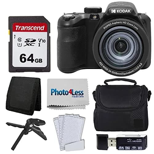 Kodak PIXPRO AZ425 Digital Camera Bundle with 64GB Card, Case & Tripod | 20MP CCD Sensor, 42x Optical Zoom, 1080p HD Video thumbnail 1