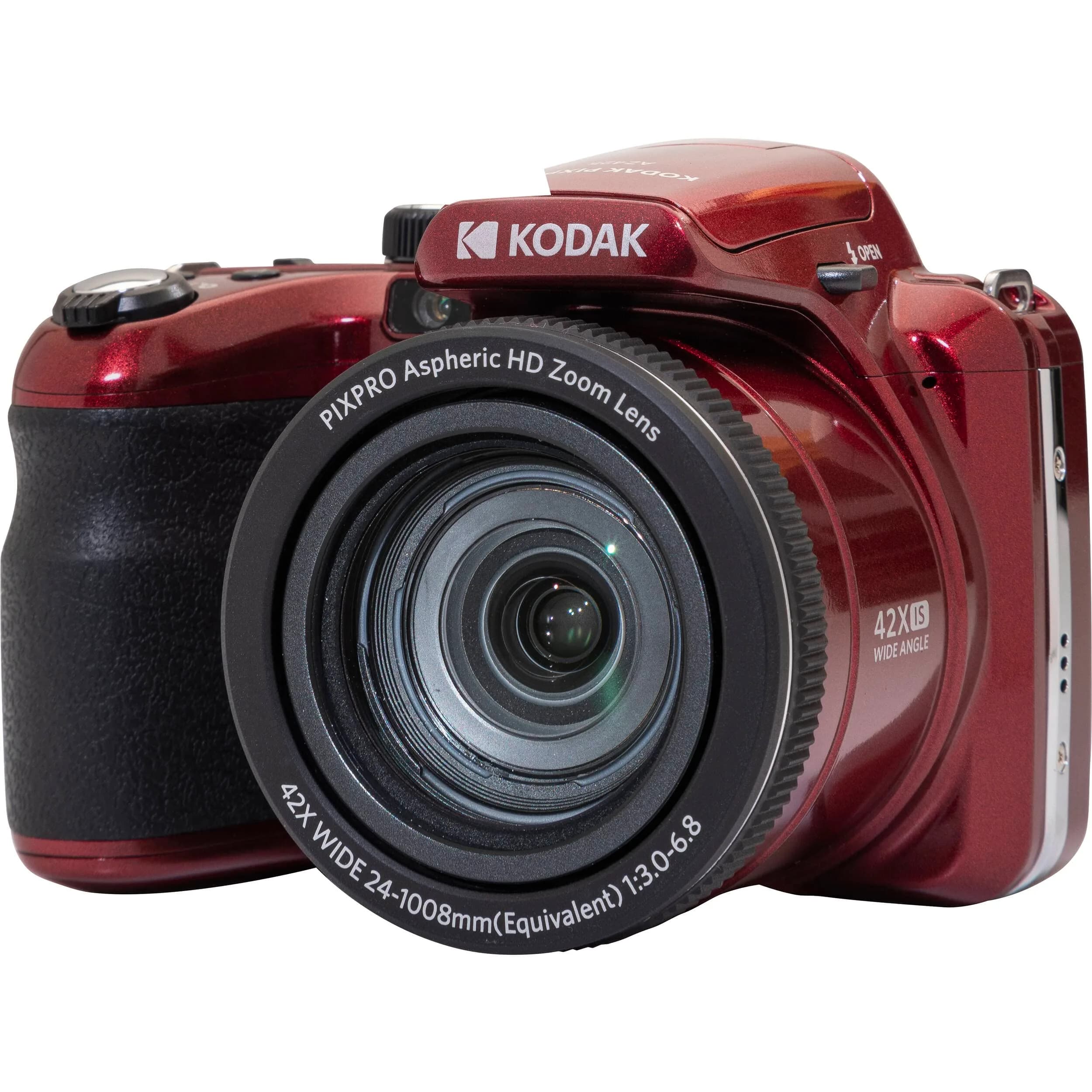 Kodak PIXPRO AZ425 Digital Camera with 42x Optical Zoom, 20MP CCD Sensor, 64GB Card & Accessories (Red) - view 2