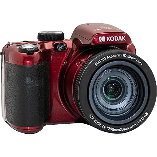 Kodak PIXPRO AZ425 Digital Camera with 42x Optical Zoom, 20MP CCD Sensor, 64GB Card & Accessories (Red) thumbnail 3