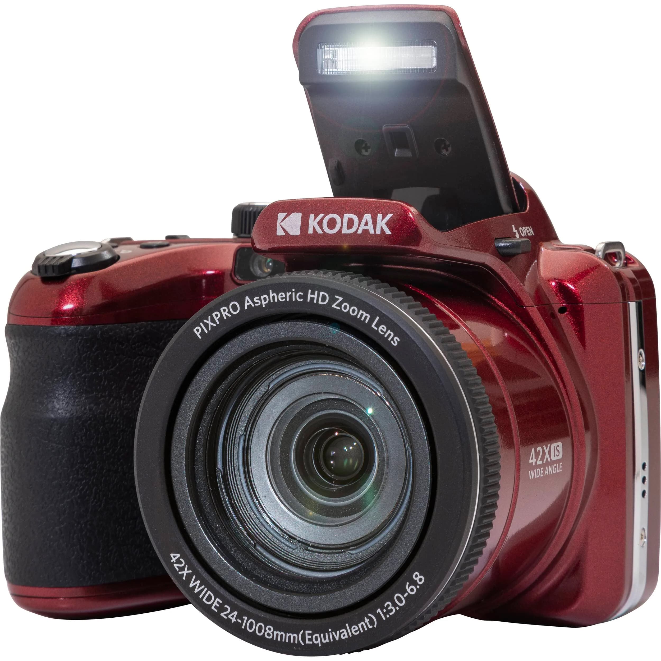 Kodak PIXPRO AZ425 Digital Camera with 42x Optical Zoom, 20MP CCD Sensor, 64GB Card & Accessories (Red) - view 4