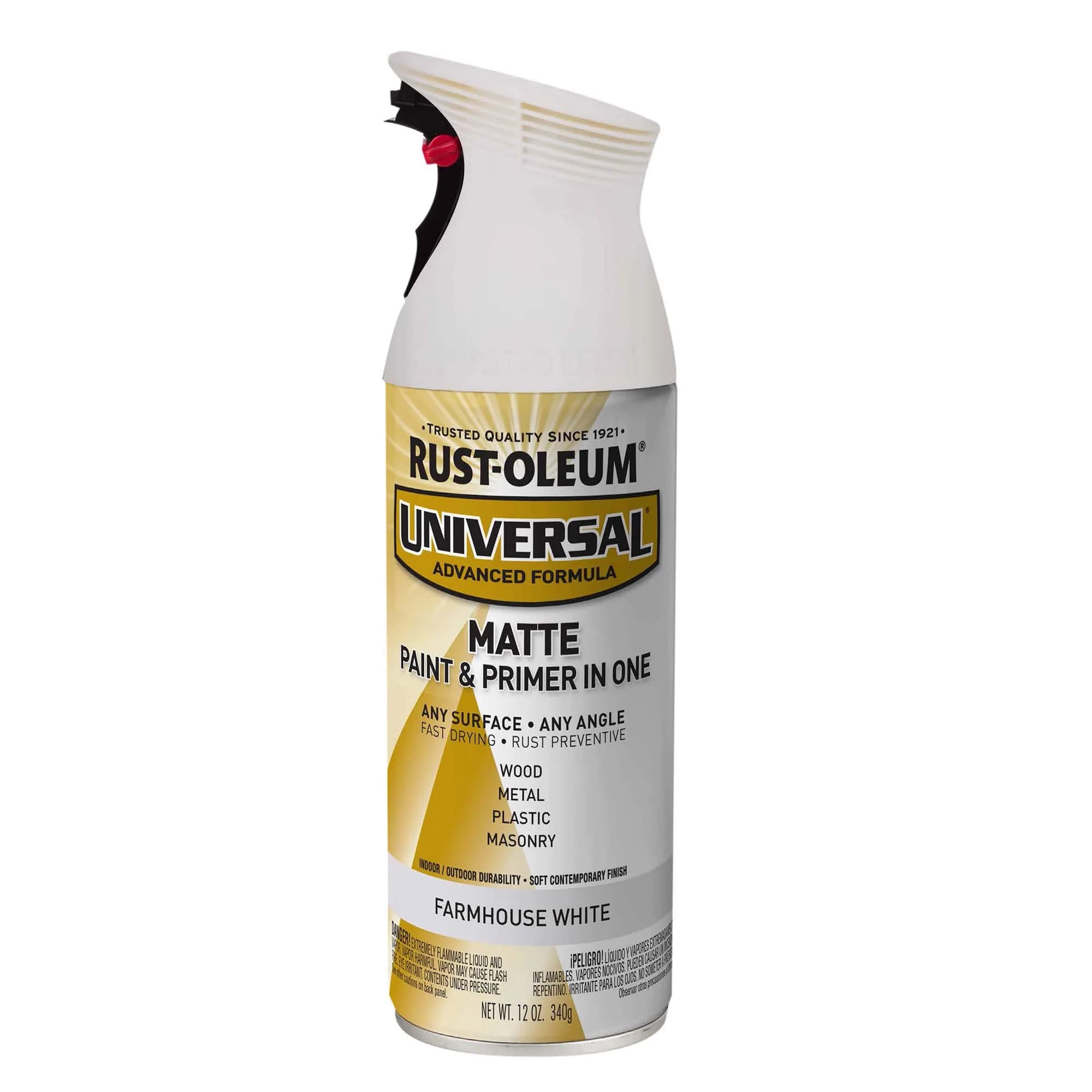 Rust-Oleum Universal All Surface Matte Farmhouse White Spray Paint, 12 oz (Pack of 1) - main product image