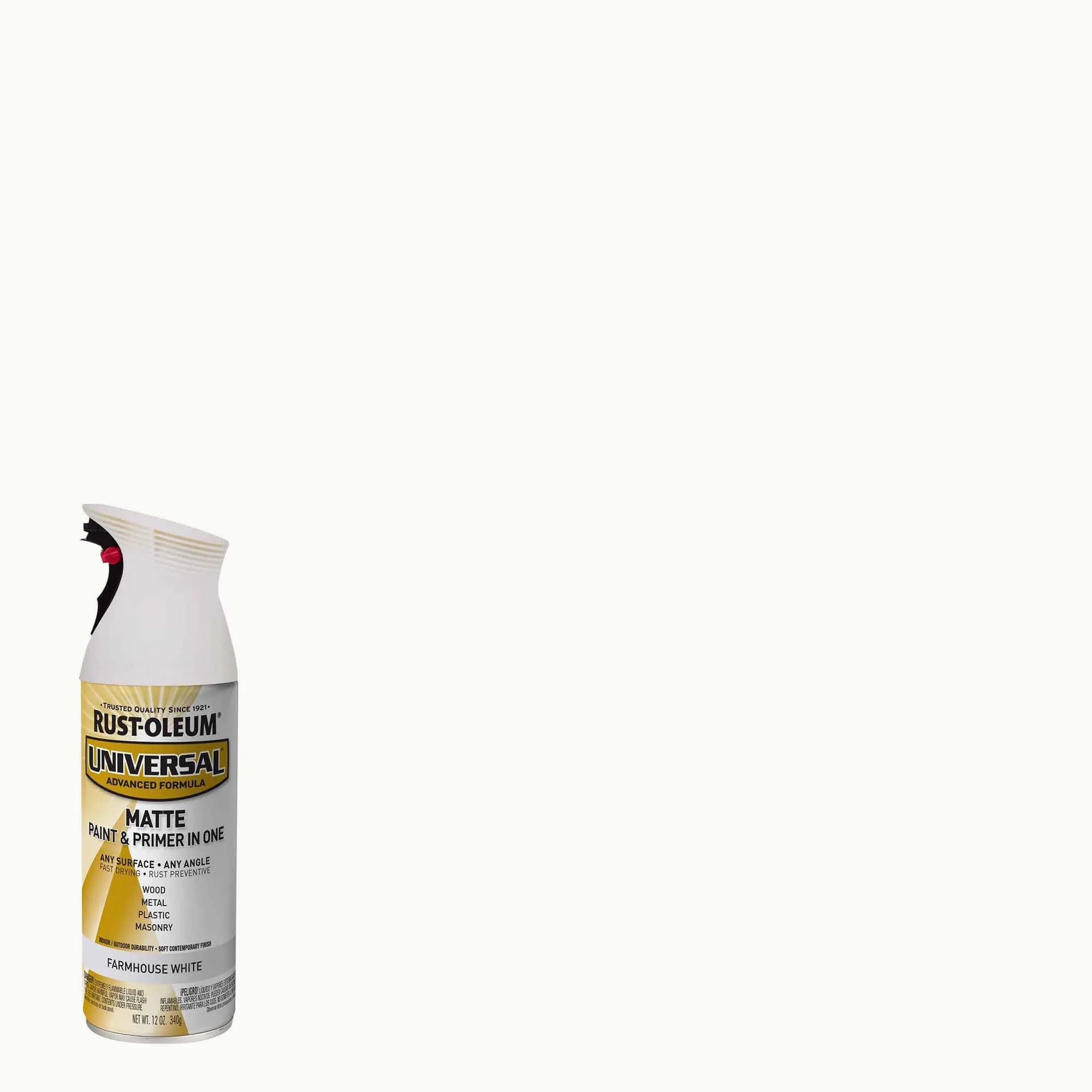 Rust-Oleum Universal All Surface Matte Farmhouse White Spray Paint, 12 oz (Pack of 1) - view 2