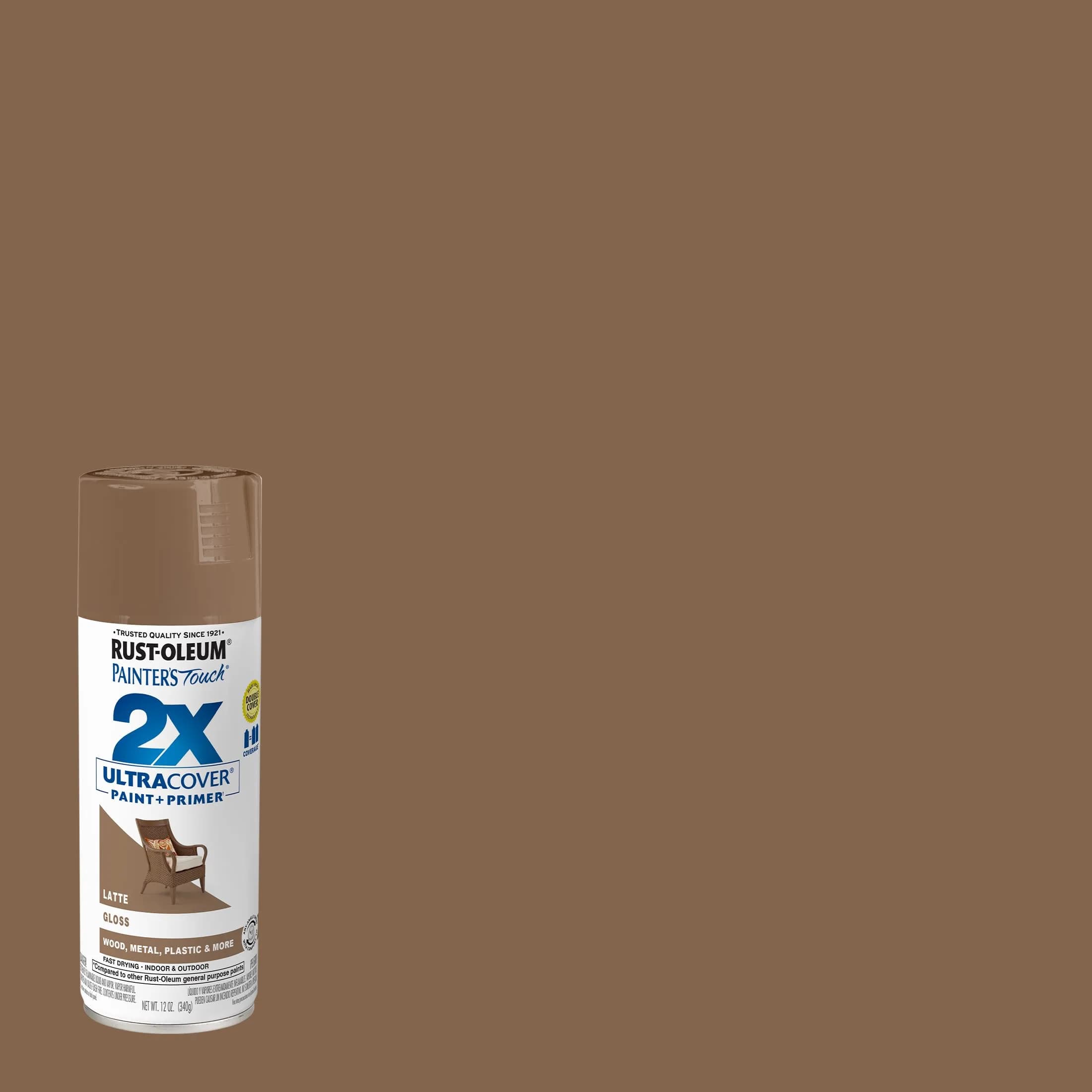 Rust-Oleum Painter's Touch 2X Satin Spray Paint, Gloss Latte, 12 Oz (Pack of 6) - view 2