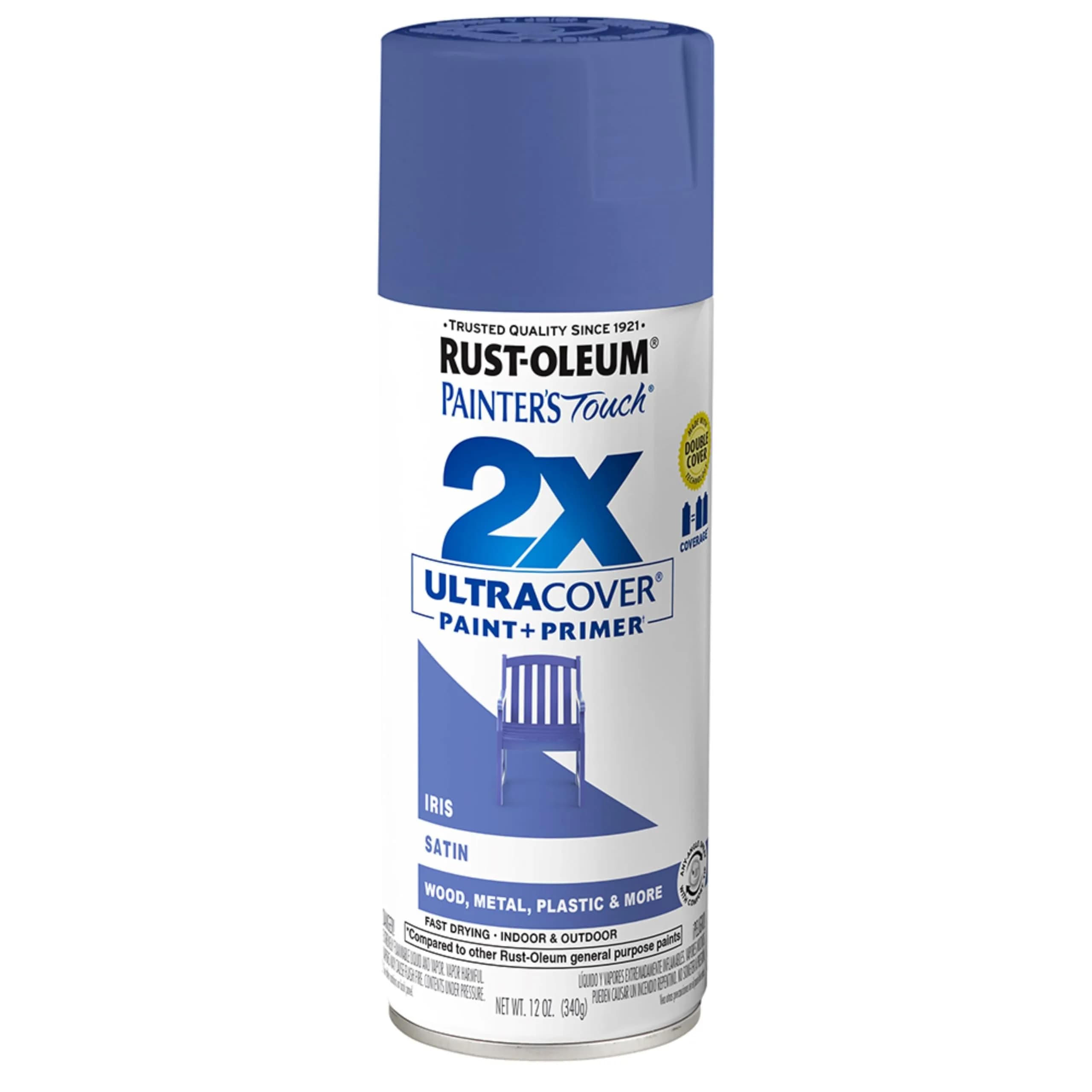 Rust-Oleum Painter's Touch 2X Satin Iris Spray Paint, 12 Oz Can | Smooth, Durable Finish - main product image