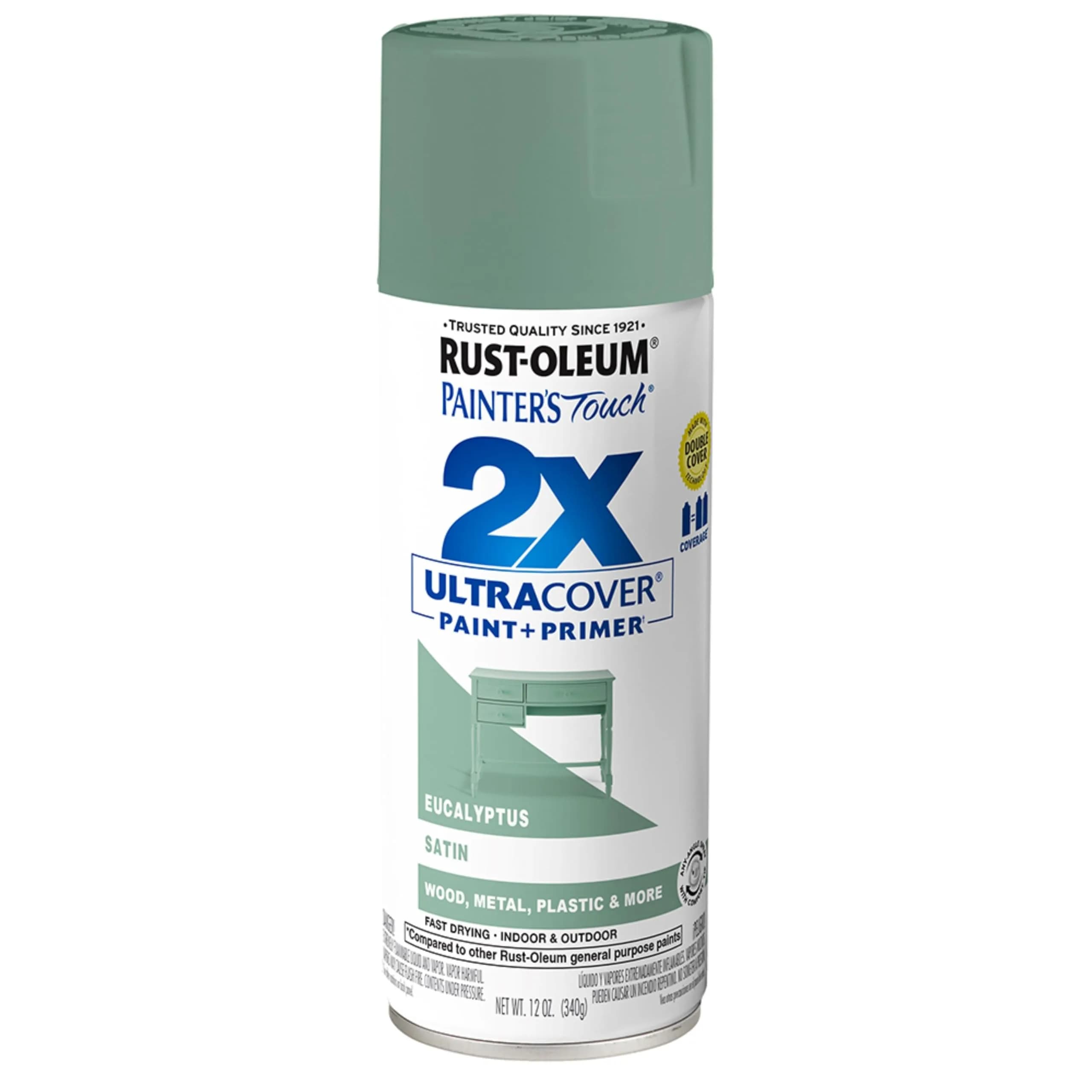 Rust-Oleum Painter's Touch 2X Ultra Cover Spray Paint, Satin Eucalyptus, 12 Oz - main product image
