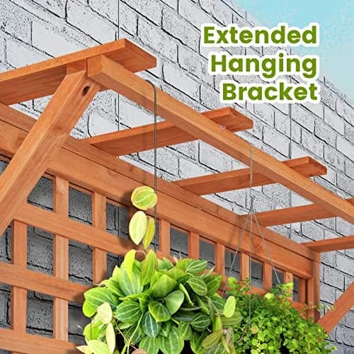 HAPPYGRILL 72.5" Raised Garden Bed with Trellis & Planter Box | Large Wooden Garden Planter for Yard Balcony thumbnail 4