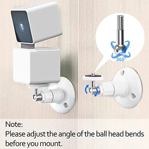 Pefecon Wall Mount Bracket for Wyze Cam Pan V3 & V4 | 360° Swivel & 90° Tilt, Durable ABS & Aluminum, 3 Pack thumbnail 6