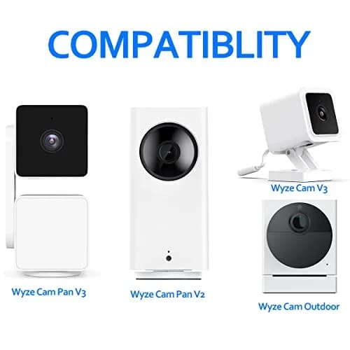 Pefecon Wall Mount Bracket for Wyze Cam Pan V3 & V4 | 360° Swivel & 90° Tilt, Durable ABS & Aluminum, 3 Pack thumbnail 2