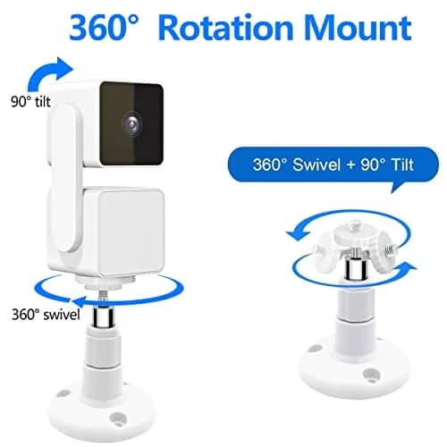 Pefecon Wall Mount Bracket for Wyze Cam Pan V3 & V4 | 360° Swivel & 90° Tilt, Durable ABS & Aluminum, 3 Pack thumbnail 3