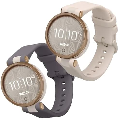 kwmobile Silicone Watch Bands Compatible with Garmin Lily Sport - 2x Replacement Bands - Lavender/Beige (14-22 cm) thumbnail 8