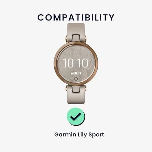 kwmobile Silicone Watch Bands Compatible with Garmin Lily Sport - 2x Replacement Bands - Lavender/Beige (14-22 cm) thumbnail 2
