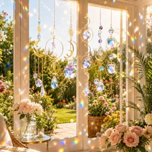 ilclviz Suncatcher Crystal Hanging Sun Catcher | Colorful Rainbows & Elegant Decor (70-120 chars) thumbnail 5