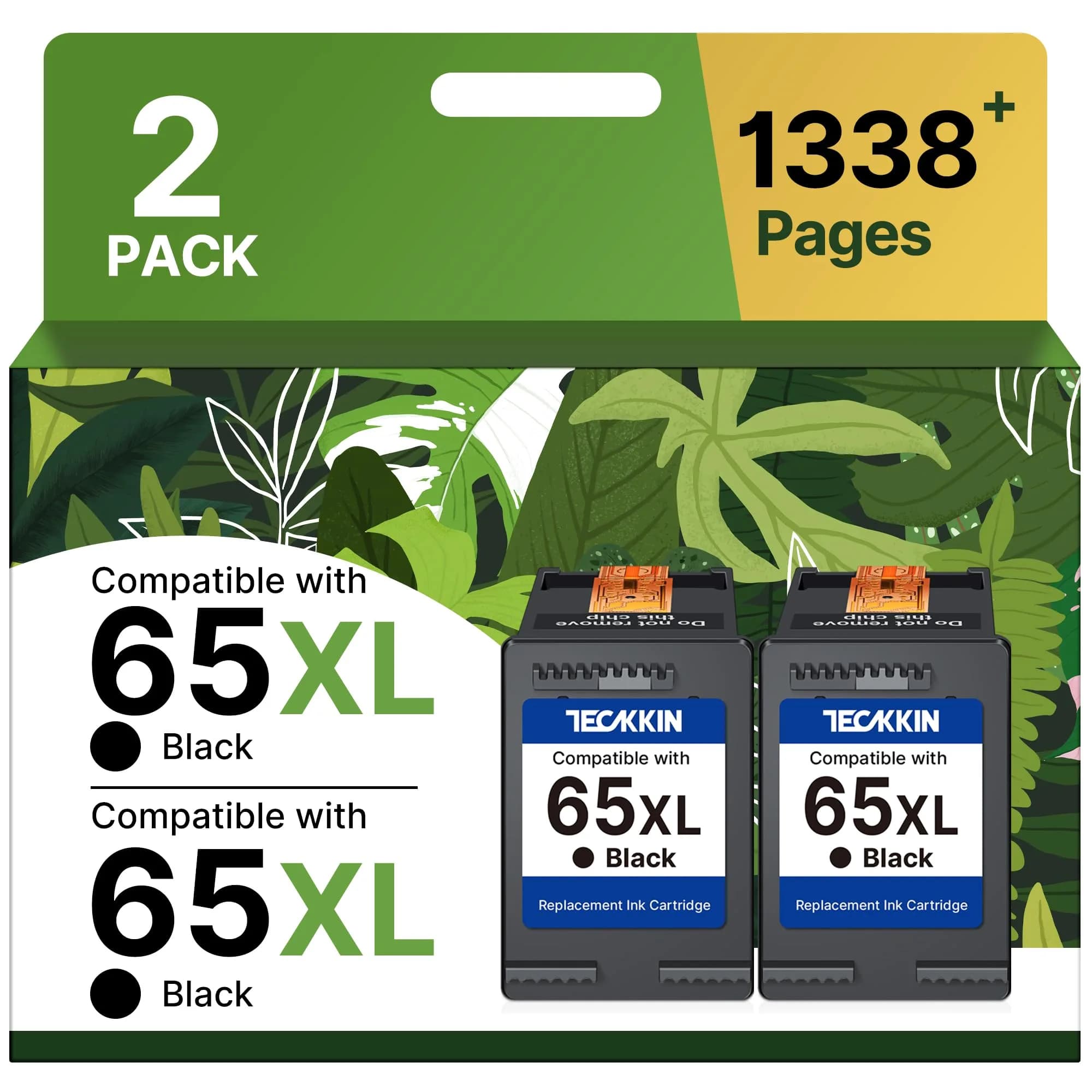 TECKKIN 65XL Black Ink Cartridge Replacement for HP 65 Black Ink Cartridge | High Yield, Compatible with HP Deskjet & Envy Series
