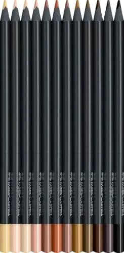 Faber-Castell Black Edition Skin Tone Colored Pencils, 12 Count | Professional Art Supplies for Drawing & Coloring thumbnail 2
