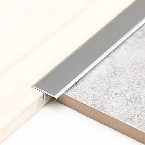 Trimold Aluminum T Molding Floor Transition Strip 2.9Ft Matte Silver | Seamless Floor Gap Bridging thumbnail 1