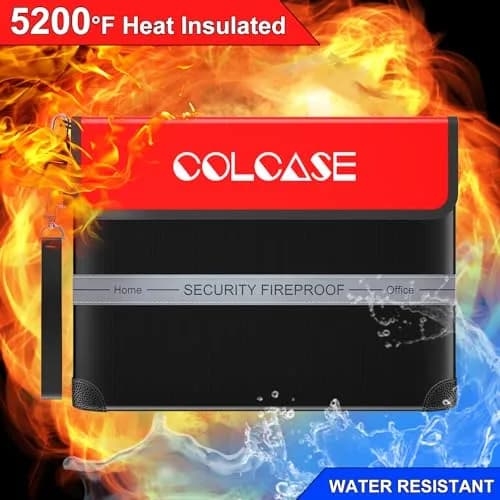 COLCASE Fireproof Document Bag with Lock 15 x 11 inches | 5200℉ Heat Insulated Waterproof thumbnail 5