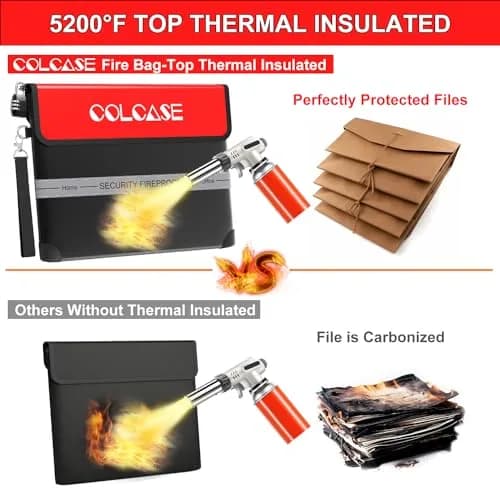 COLCASE Fireproof Document Bag with Lock 15 x 11 inches | 5200℉ Heat Insulated Waterproof thumbnail 6