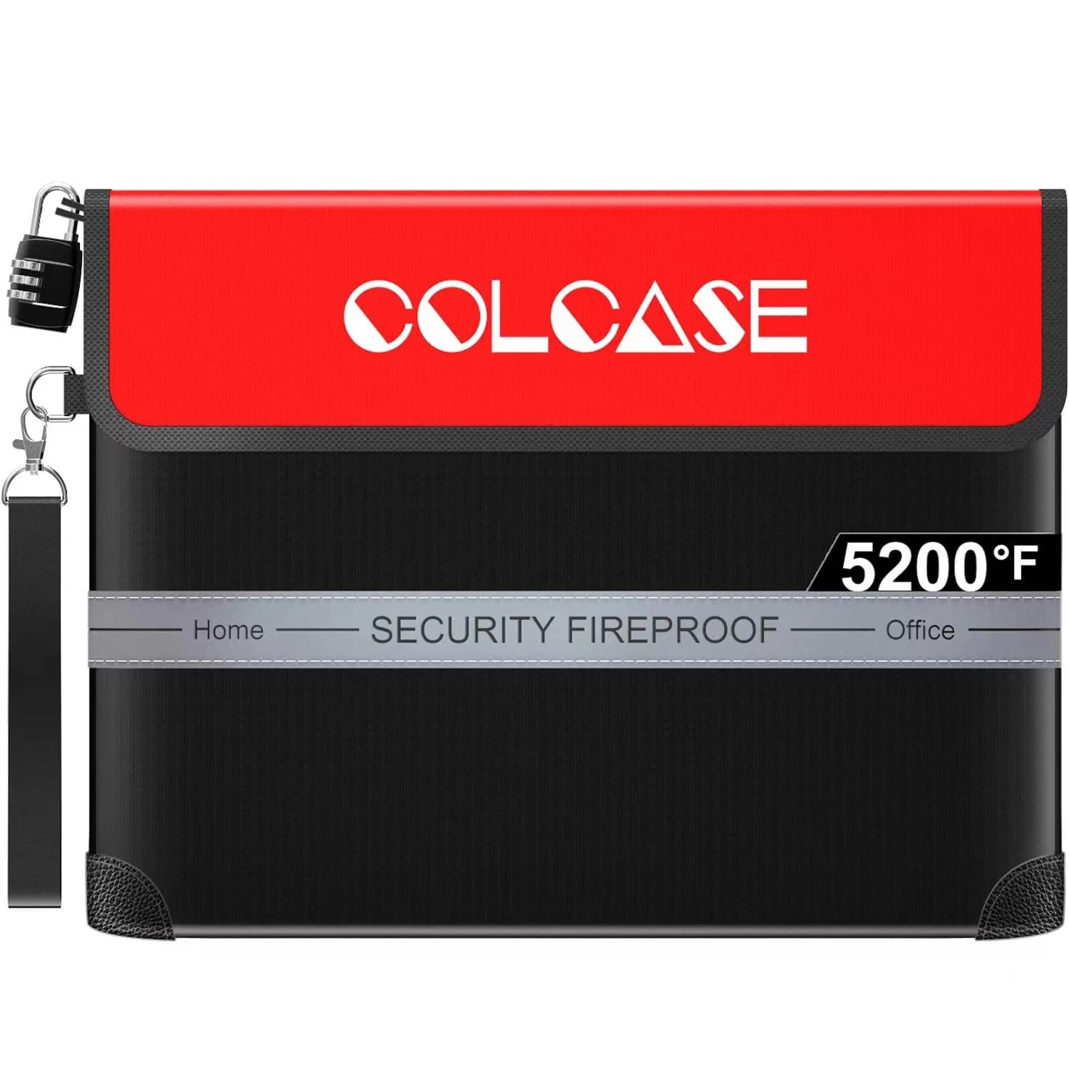 COLCASE Fireproof Document Bag with Lock 15 x 11 inches | 5200℉ Heat Insulated Waterproof - main product image