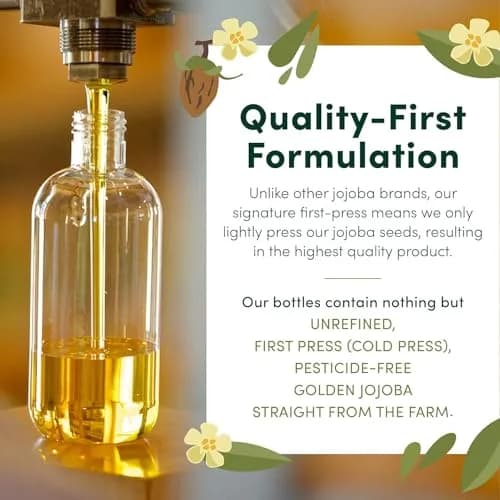HobaCare Jojoba Oil 16 oz | Pure, Unrefined, Fast-Absorbing Carrier Oil for Skin & Hair thumbnail 3