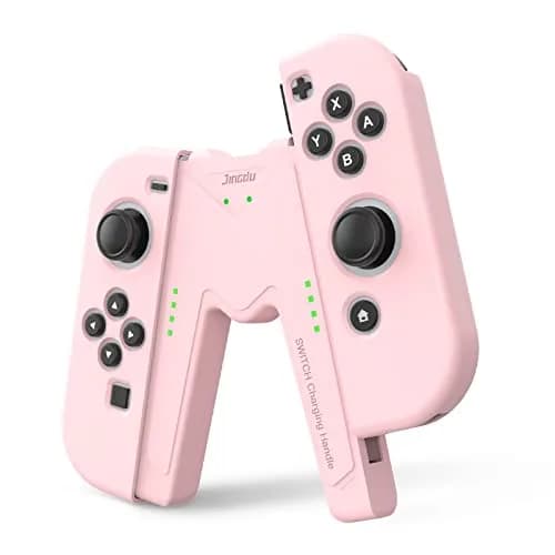 JINGDU Pink Switch Joy-Con Charging Grip with Indicators | 45W USB-C PD Charger thumbnail 1