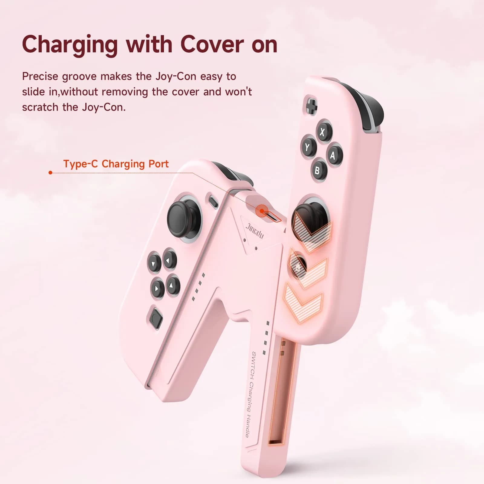 JINGDU Pink Switch Joy-Con Charging Grip with Indicators | 45W USB-C PD Charger - view 4