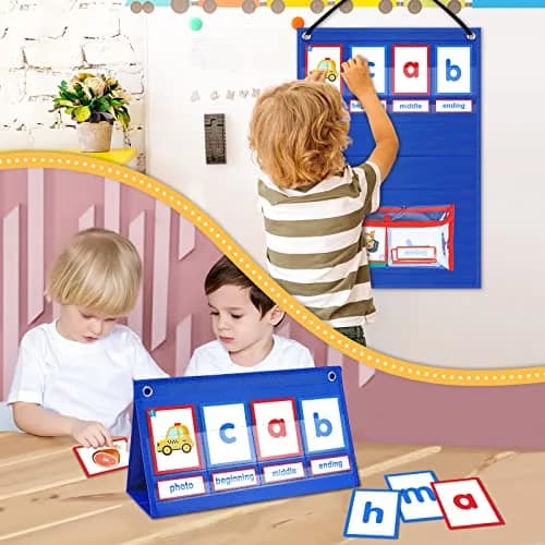 AKAYOK CVC Word Building Desktop Pocket Chart with 108 Phonics Flash Cards | Early Reading & Spelling Alphabet Learning Tools for Preschool, Kindergarten, Homeschooling thumbnail 5