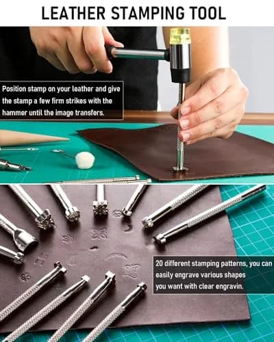 Nicpro Leather Tooling Kit 85PCS | Beginner & Professional Leathercraft Tools with Storage Bag thumbnail 4
