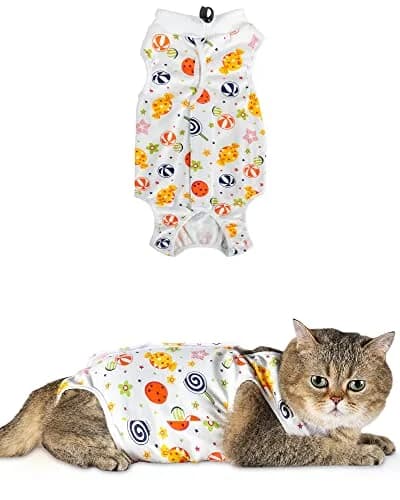 ANWA Cat Recovery Suit Female, Breathable Cat Surgery Recovery Suits | Post-Operative Support for Cats thumbnail 1