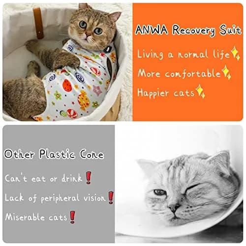 ANWA Cat Recovery Suit Female, Breathable Cat Surgery Recovery Suits | Post-Operative Support for Cats thumbnail 7