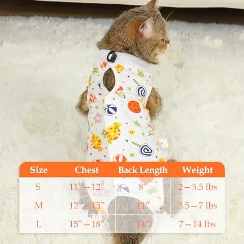 ANWA Cat Recovery Suit Female, Breathable Cat Surgery Recovery Suits | Post-Operative Support for Cats thumbnail 2