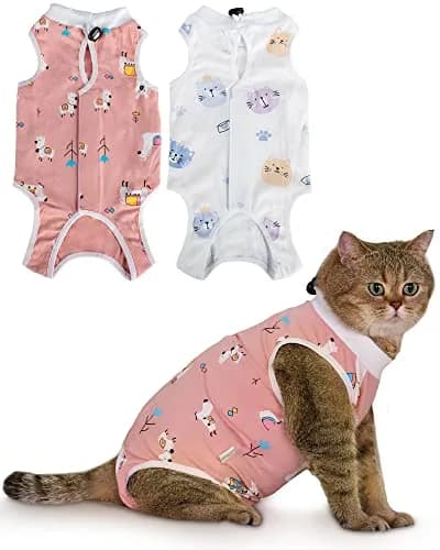 ANWA Cat Recovery Suit Large | Breathable Post-Surgery Cat Suit for Female thumbnail 1