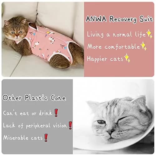 ANWA Cat Recovery Suit Large | Breathable Post-Surgery Cat Suit for Female thumbnail 7